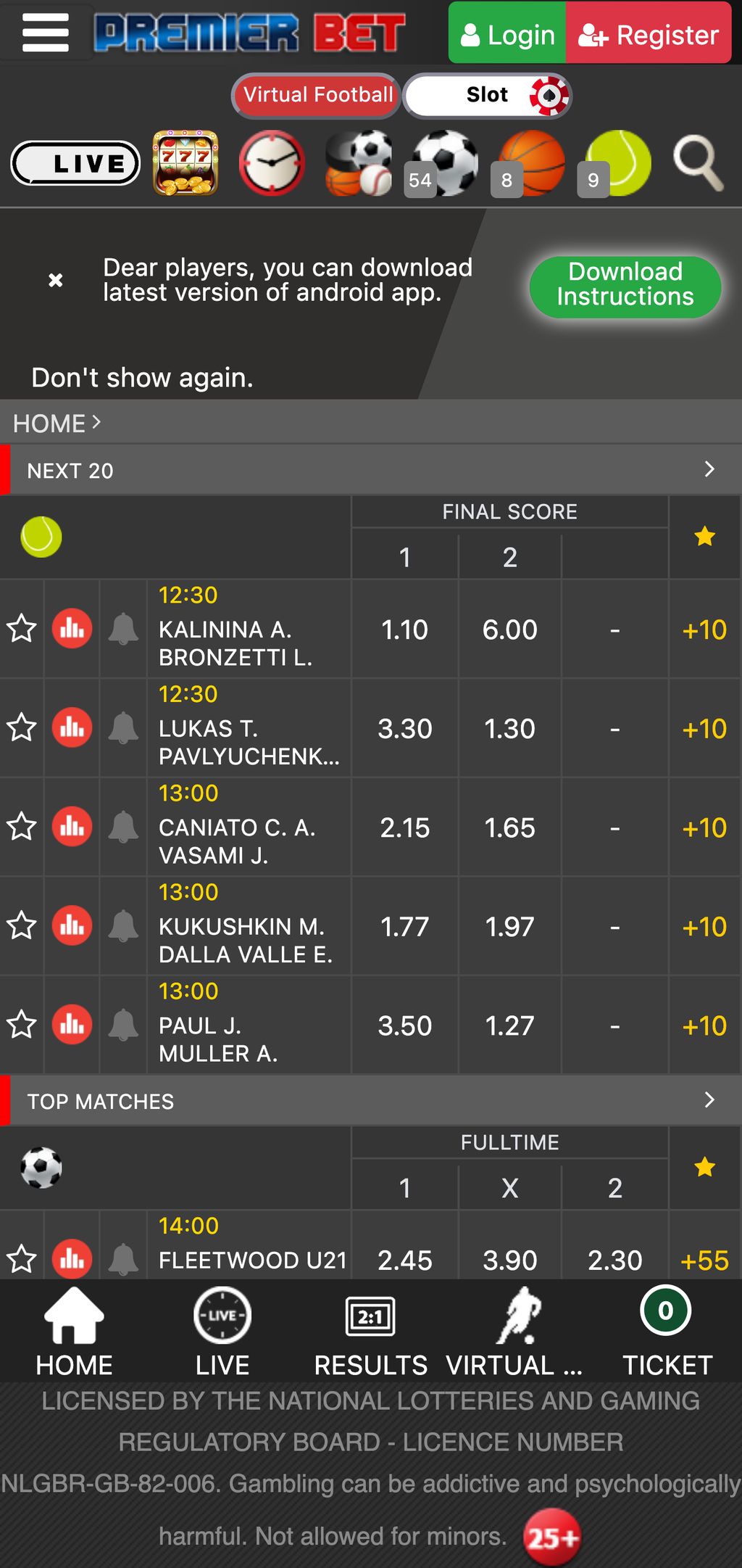 Premier Bet official website