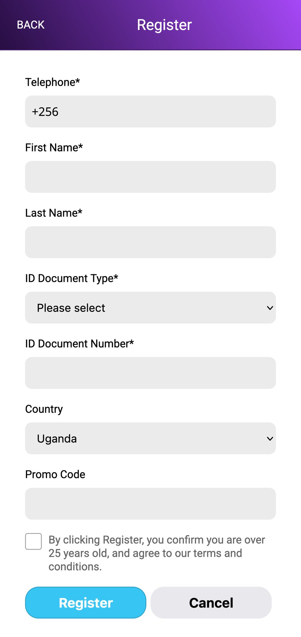 Kagwirawo registration page